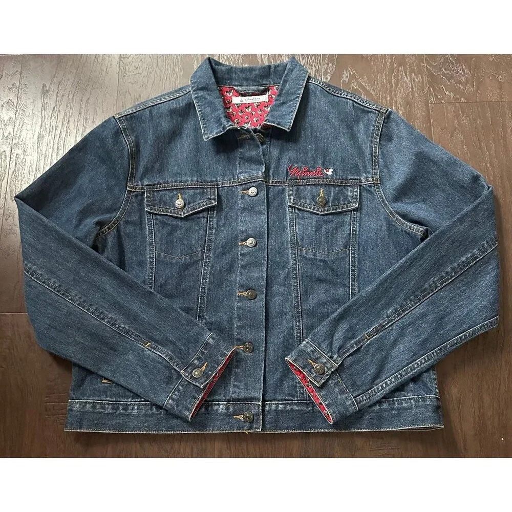 Disney Parks Authentic Minnie Mouse Jean Jacket‎ s xl b42